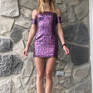 Multicolor Mini Party Dress-forever 21